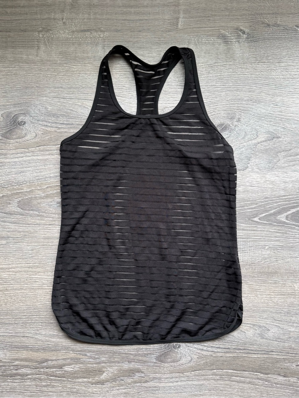SHEIN Women’s XS Black Sheer Stripe Racerback Tank